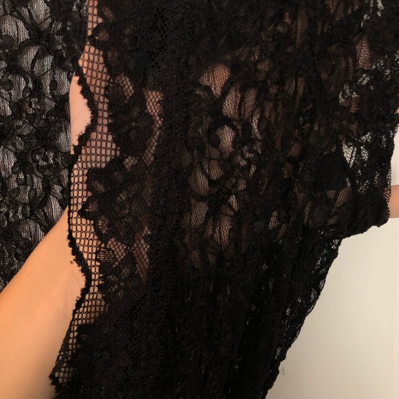 Gorgeous Lace Black Camisole with Satin Ribbon Tie - Picture 5 of 8